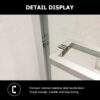 Modern Semi Frameless Bypass Sliding Shower Enclosure, Tempered Glass - Chrome - Image 6