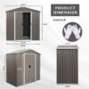 8Ft x 4Ft Outdoor Metal Storage Shed - Gray - Image 3