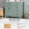 36" Bathroom Vanity With Sink, Soft Close Doors, And Storage Drawers - Green - Image 10