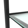 Glass Two Layer Tea Table, Small Round Table, Bedroom Corner Table, Living Room Side Table, Transparent (Set of 2) - Black - Image 11