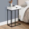 Accent Table, C - Shaped Contemporary And Modern - White - Image 5