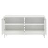 Elegant Sideboard With Sophisticated Wavy Pattern Doors And Arched Groove Design In A Stylish 4 Door Layout, Adjustable For Study, Entryway And Living Room - White - Image 8