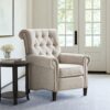 Aidan - Push Back Recliner Chair With Tufted Back And Nailhead Trim - Cream - Image 15