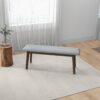 Carlos-Upholstered Solid Wood Bench - Gray - Image 5