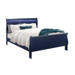 Charlston - Queen Sleigh Bedroom 5 Piece Set With LED Headboard - Blue