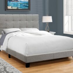 Full Size Bed, Upholstered, Transitional Stylish - Gray