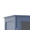 Vintage Buffet Cabinet With Double Glass Doors And Drawer, Storage Sideboard - Blue - Image 17