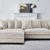 Luxe - Oversized 2 Piece Left Facing Sectional Couches For Living Room, L Shaped Sofa With Chaise - Ivory - Image 5