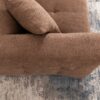 Tofu Block Sofa Modern Design Fabric Three Seat - Brown - Image 12