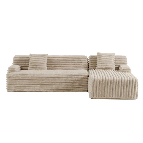 Cloud - Sectional Sofa Upholstered Couch Free Combined Sofa - Light Coffee