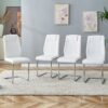 Modern Dining Chairs With Padded Seat And Metal Legs In (Set of 4) - White - Image 4