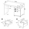 Sleek Office Desk With 2 Drawers Reversible - Cappuccino - Image 3