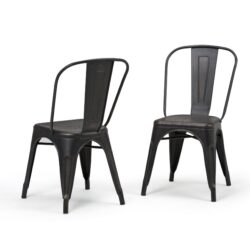 Fletcher - Dining Side Chair (Set of 2) - Distressed Black / Copper