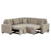 L-Shape Sofa Bed Pull-Out Sleeper Sofa With Wheels, USB Ports, Power Sockets For Living Room - Khaki - Image 20