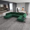 Brooke - U Shape Corner Sofa - Green - Image 9
