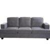 Modern Sofa, Comfortable 3 Seater Couch With Deep Seating And High Density Foam, Loose Back Cushions, Wide Arms - Gray - Image 4