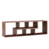Minimalist Cube TV Stand With Adjustable Open Storage Shelves - Acacia Wood - Image 13