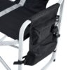Padded Folding Outdoor Chair With Side Table And Storage Pockets, Lightweight Oversized Directors Chair For Indoor, Outdoor Camping, Picnics And Fishing (Set of 2) - Black / Gray - Image 7