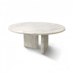 Luxury Marble Coffee Table Set Snow Mountain, Genuine Marble - White