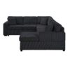 Oversized Sectional Sofa U Shaped Sofa With Chaise Lounge And 3 Soft Throw Pillows Corduroy Fabric - Black - Image 9