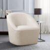 Anson - Swivel Chair With Soft Rounded Back - Off White - Image 2