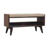 Bench With Mud Linen Seat Pad - Walnut - Image 7