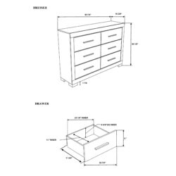 Elsa - 2 Toned And Dresser With Bar Handle And Construction - Black