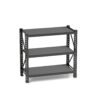 3 Tier Industrial Shelving Rack, Heavy Duty Steel Shelving Unit Adjustable - Black - Image 2