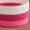 Cotton Round Laundry And Storage Basket With Handles - Pink / White - Image 4