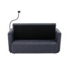 Convertible Sofa Bed Loveseat Sofa With Three USB Ports, Two Side Pockets, Two Cup Holders And 360° swivel Phone Holder For Living Room - Blue Gray - Image 24