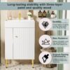 Hearth & Haven Amelia - Bathroom Vanity With Storage Cabinet, Single Ceramic Sink And Left Side Storage - White - Image 5