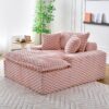 Harbor - Comfortable Luxury Sofa Turtle Fleece Fabric - Pink - Image 10