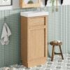15.75" Bathroom Vanity With Reversible Resin Sink And Cabinet - Wood - Image 4