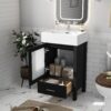 Bathroom Vanity With Sink And Ample Storage - Black - Image 4