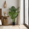 45" Tall, Artificial Plant, Monstera Tree, Indoor, Faux, Fake, Floor, Greenery, Potted, Real Touch, Decorative - Green / Black - Image 5