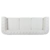 Rolled Arm Chesterfield 3 Seater Sofa - White - Image 10