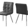 Dining Chair, Side, Upholstered Contemporary & Modern (Set of 2) - Gray - Image 3