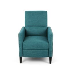 Kiersten - Contemporary Fabric Pushback Recliner - Teal