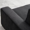 Luxe - Corduroy Sofa With Sleek Design, Spacious And Comfortable 3 Seater Couch - Black - Image 6