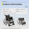 Premium Lightweight Foldable Transport Wheelchair Square Tube Design With Double Brakes Adjustable Handrail & Breathable Seat Ideal For Disabled & Post Surgery Recovery - Black / Gray - Image 11