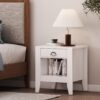Cleary - Contemporary Wood Nightstand With Drawer - White - Image 2