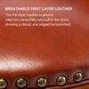29.5'' Cow Top Leather Wooden Bar Stool, 360 Degree Swivel Bar Height Chair With Backs For Home Kitchen Counter - Brown - Image 7