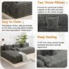 Cloud - Sectional Sofa Upholstered Couch With Free Combined Design - Dark Gray - Image 7