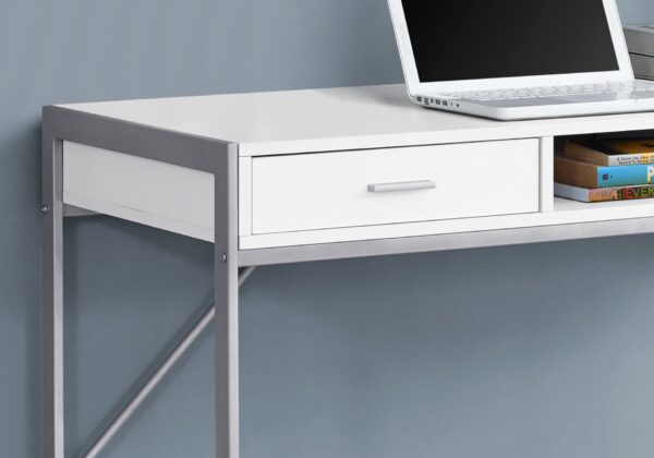Computer Desk For Home Office, Laptop, Storage Drawers, Modern - White