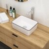Modern European Style Ceramic Rectangular Vessel Bathroom Sink - White - Image 2
