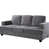 Modern Sofa, Comfortable 3 Seater Couch With Deep Seating And High Density Foam, Loose Back Cushions, Wide Arms - Gray - Image 3