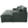 Oversized Double Chaise Lounge Sofa Bed Cloud Couch Upholstered Sleeper Sofa Daybed With 2 Supportive Pillows, USB Ports And Cup Holders - Dark Gray - Image 14