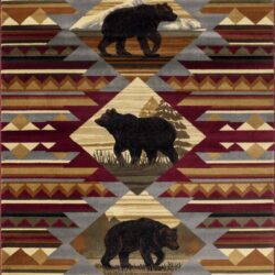Nature's Nest - 2' X 3' Lodge Area Rug - Multi, Polyester