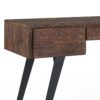 Lowry - Desk With Deep Drawers - Distressed Charcoal Brown - Image 4