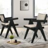Jasper - 3 Piece Arm Chairs And Console Table (Set of 3) - Ebony Black - Image 3